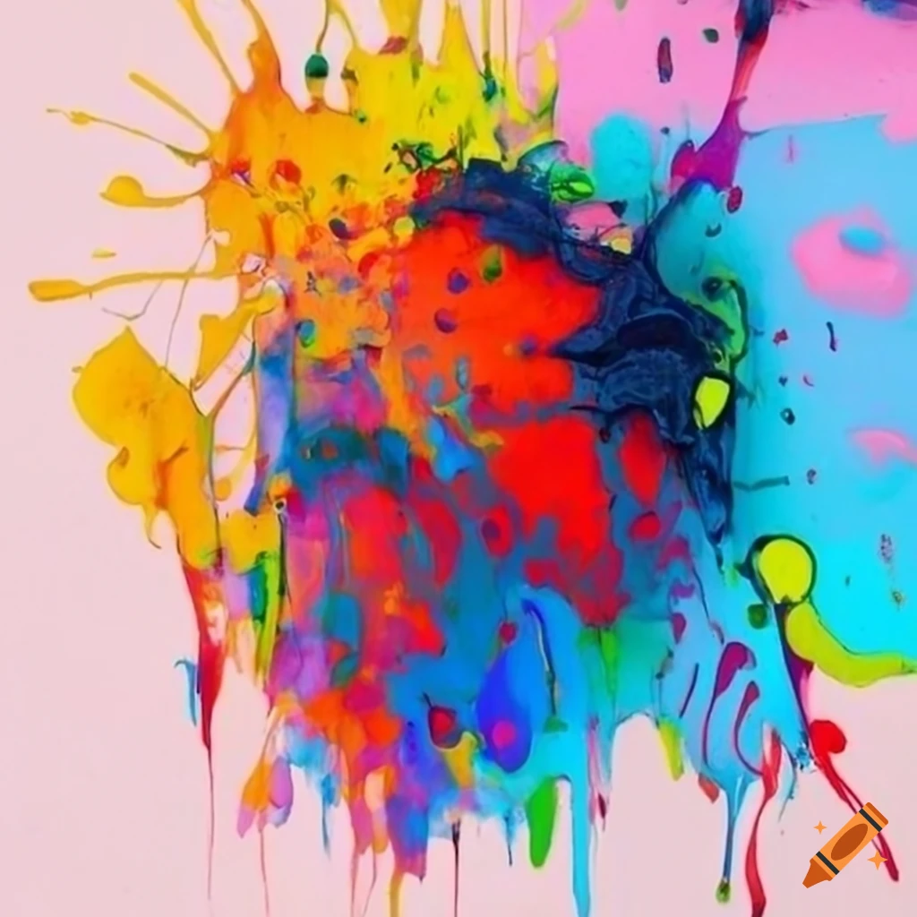 Colorful abstract expressionist paint splatters