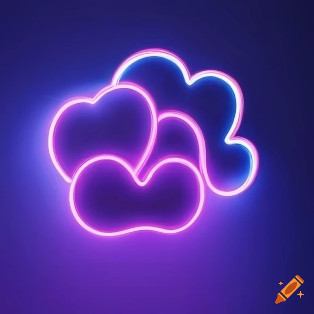Minimalistic artwork with the word Neon clouds