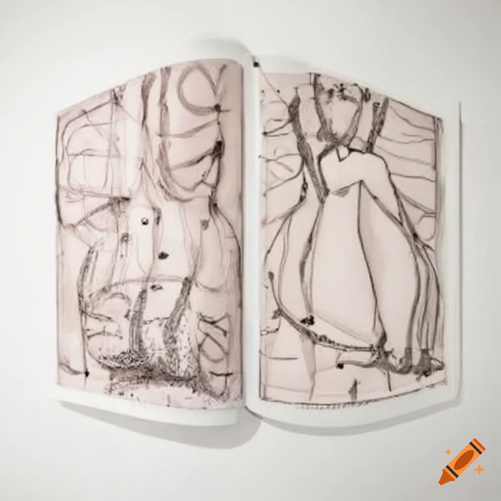 Collaborative drawings on human body by Kiki Smith and Louise Bourgeois