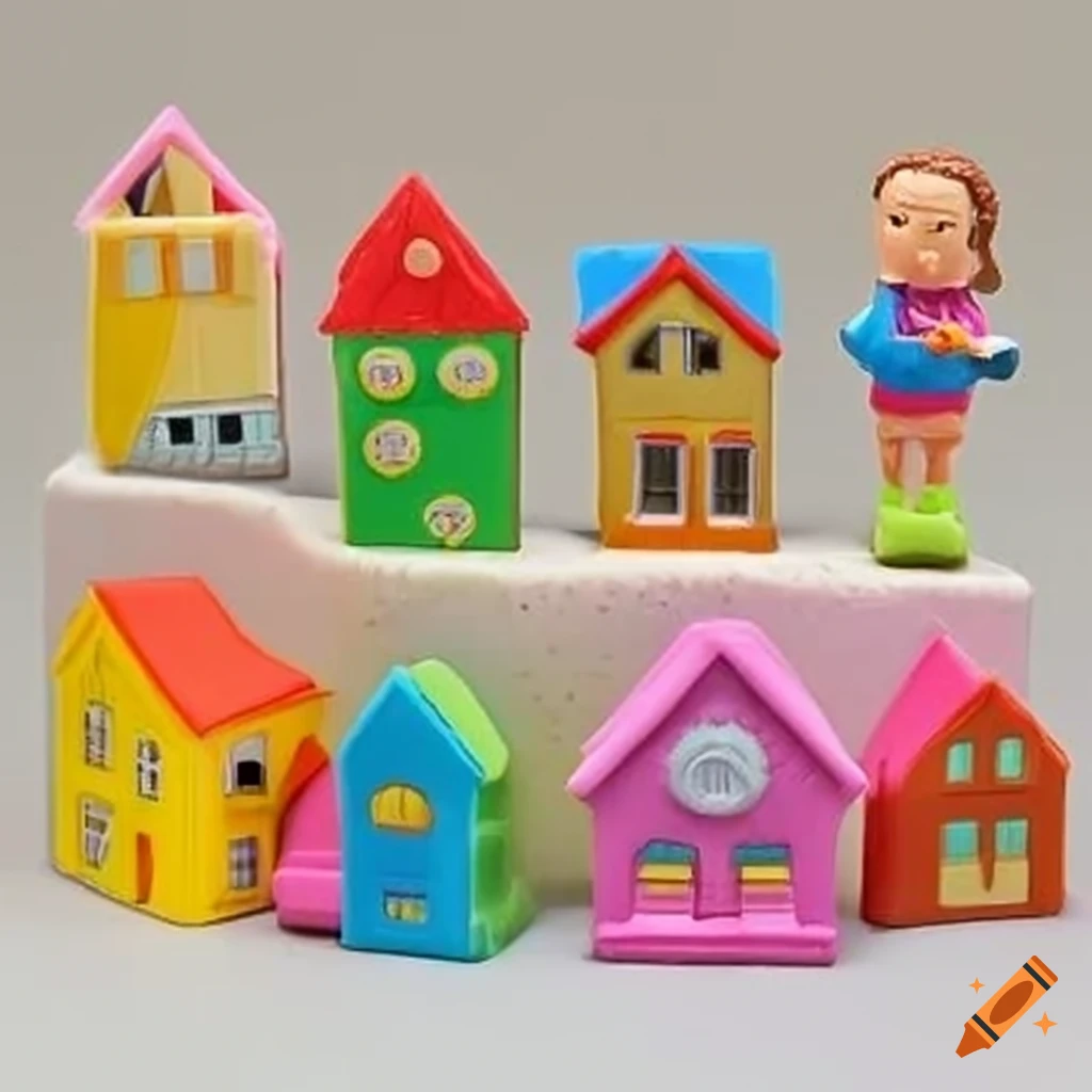 Europe fancy house eraser figure set