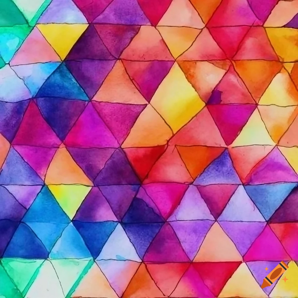 Minimalistic triangle doodle art on white background