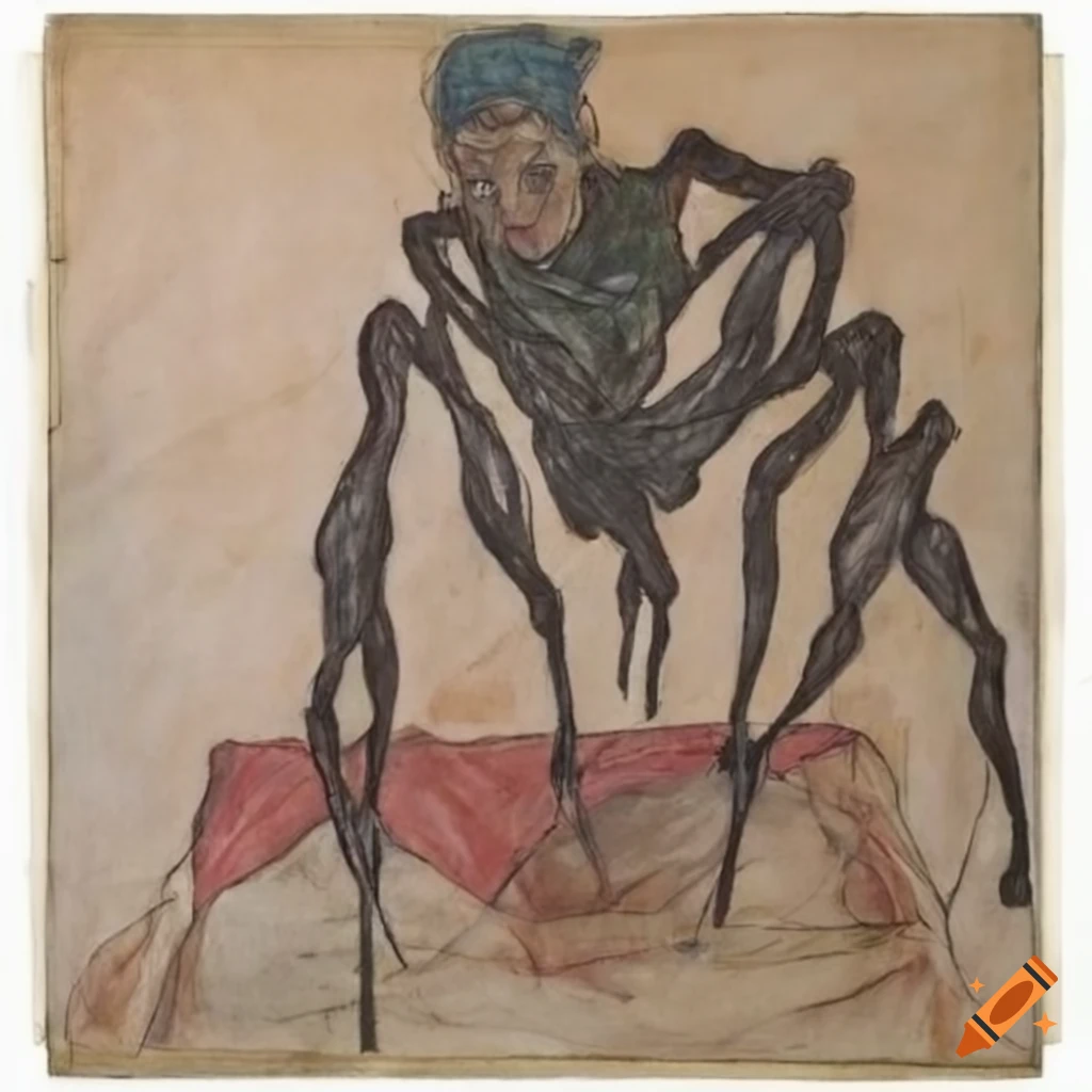 Egon Schiele and Louise Bourgeois drawing