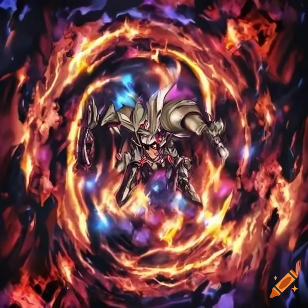 Custom machine explosion background in a Yu-Gi-Oh style