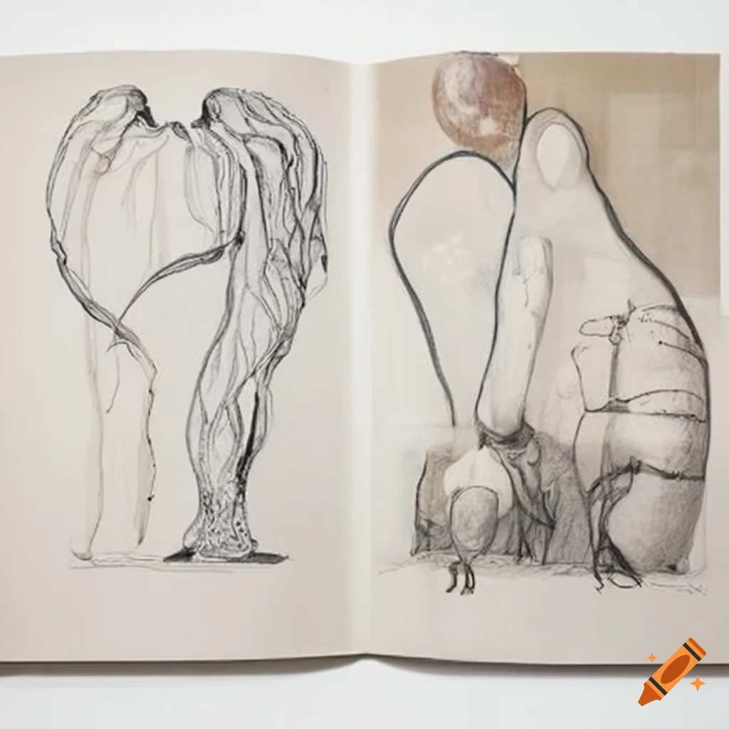 Collaborative drawings by Kiki Smith and Louise Bourgeois on the human body