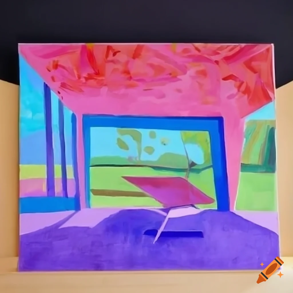 Special-shaped spatial structure inspired by David Hockney landscape painting