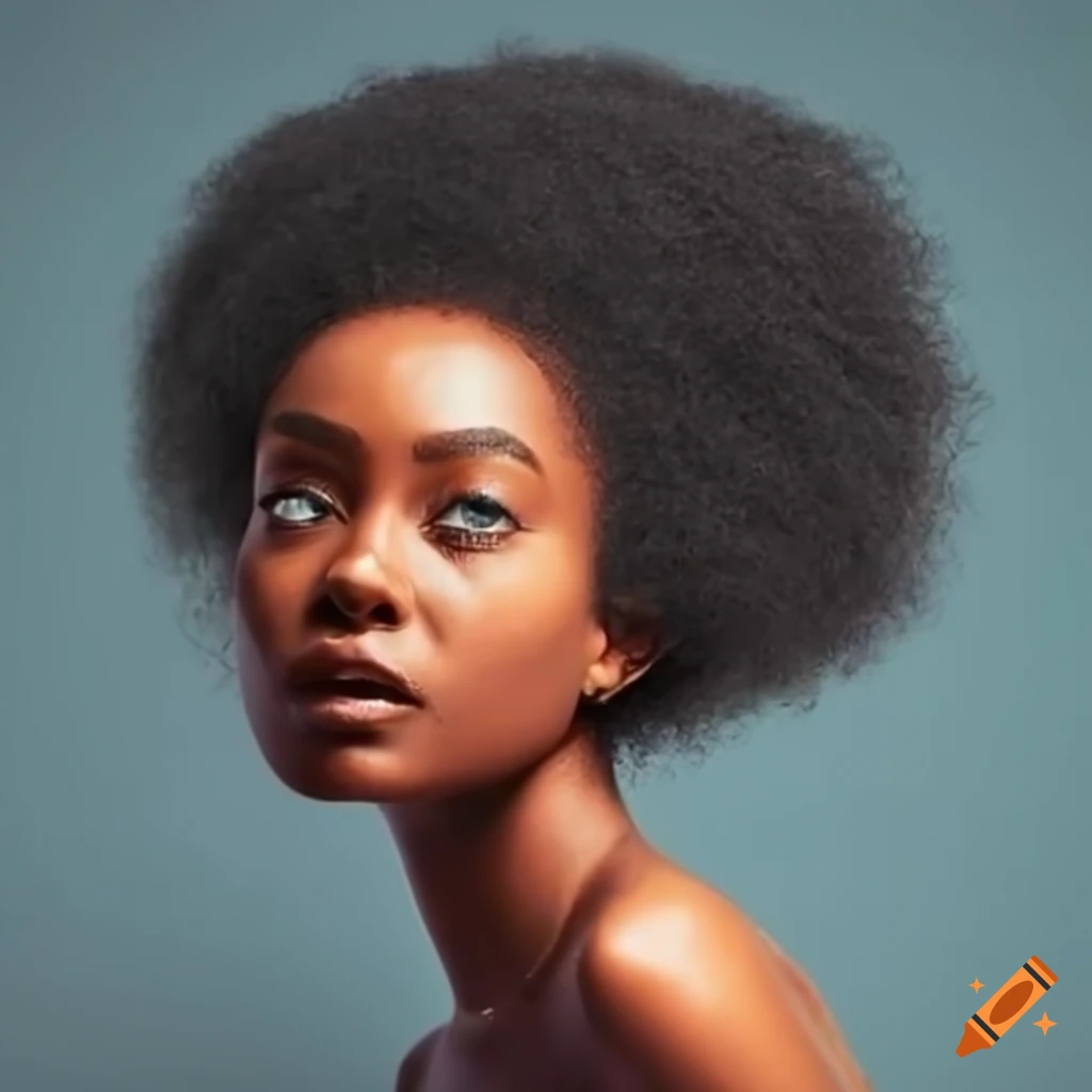 Black woman caring for her kinky hair