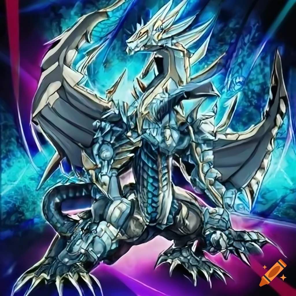 Yugioh card art of a diamond dragon creature