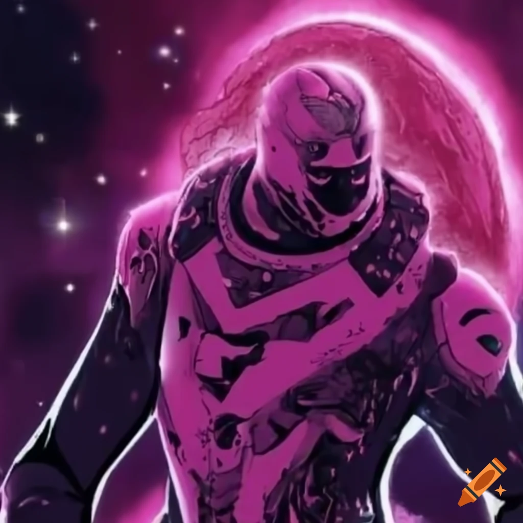 Pink Soldier King transforming into a powerful black hole beyond Universes