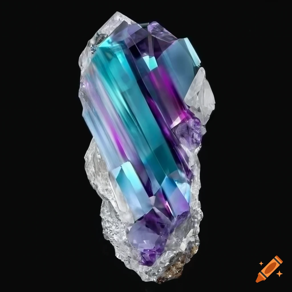 Realistic high definition alexandrite crystal on black background