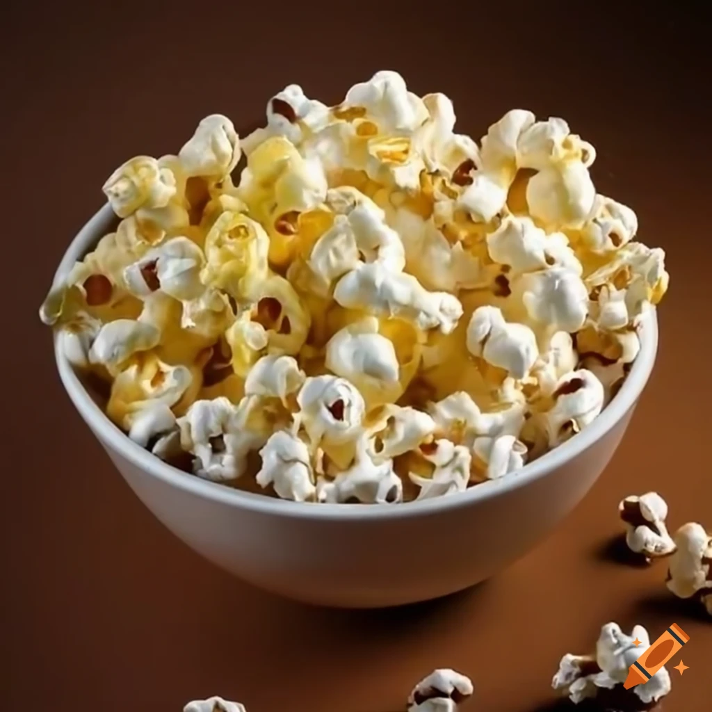 Bowl of buttered popcorn