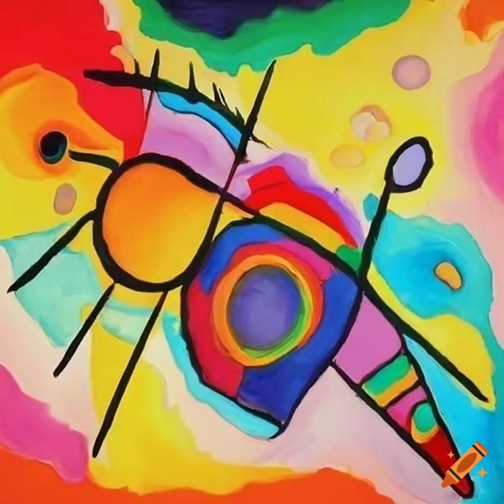 Colorful painting of the White House by Kandinsky and Karel Appel