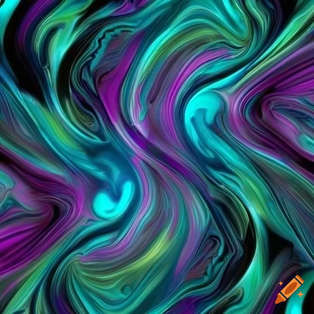 Blue texture with colorful swirls blending into each other in metallic 4k resolution
