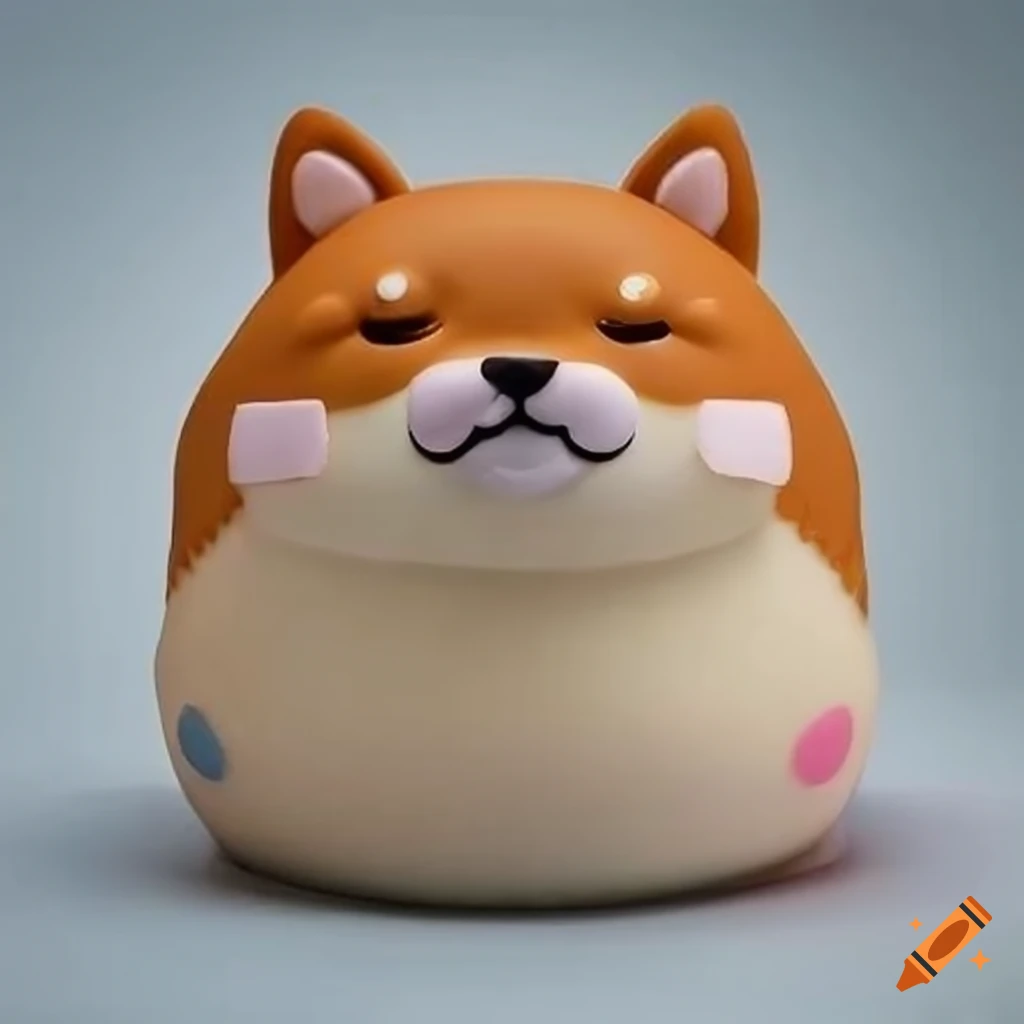 Chubby shiba inu doge cake with cute cheeks