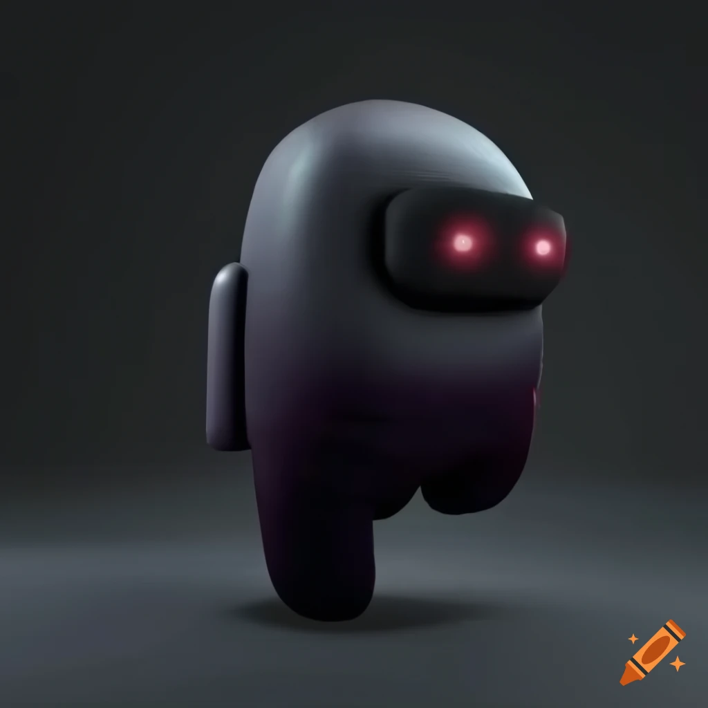 3D realistic Among Us character in a black void