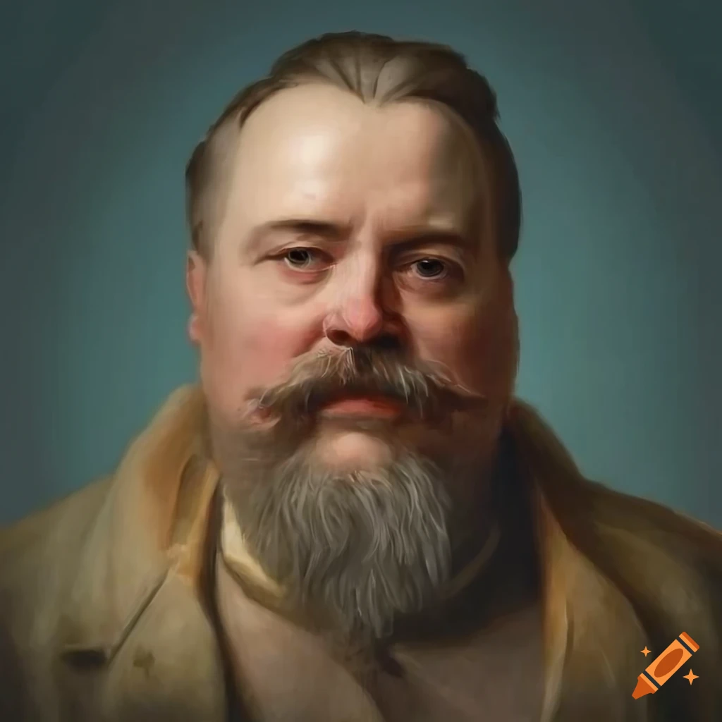 Realistic painting of a plus size aristocratic man resembling King Gustavus Adolphus II from the early 17th century