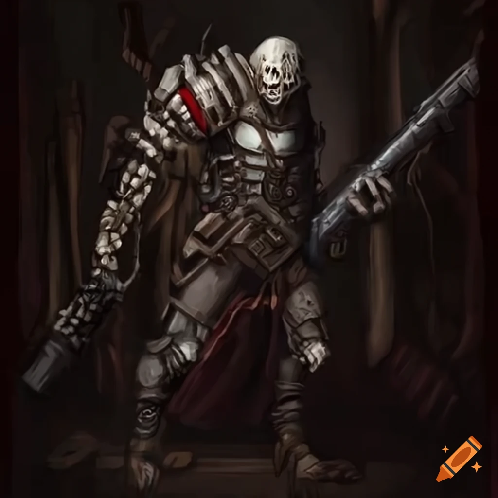 Undead cyborg with a shotgun