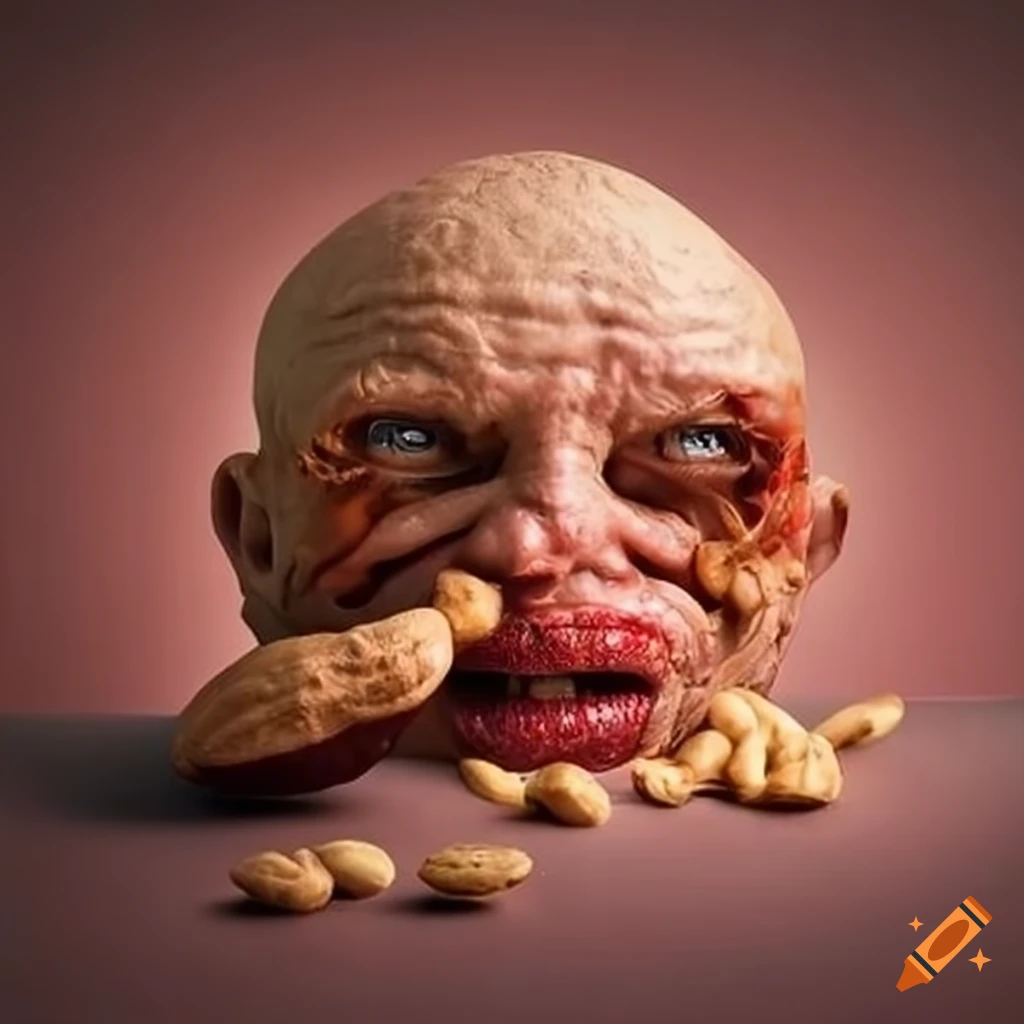 Man with body made of peanuts