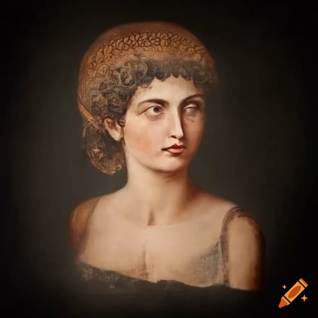 Ancient Roman woman depicted in a 4th century BC wall painting
