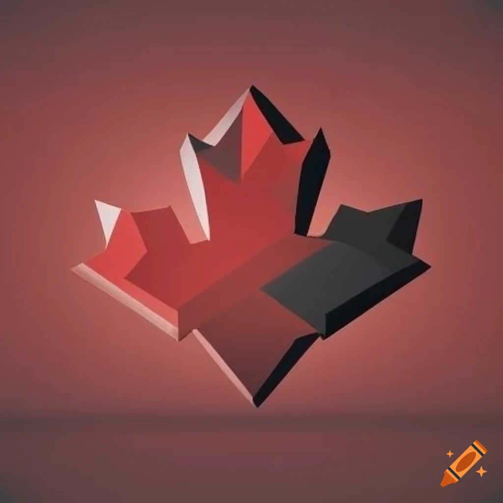 Canadian flag in a geometric style
