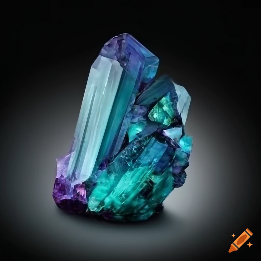 Realistic high definition alexandrite crystal on black background