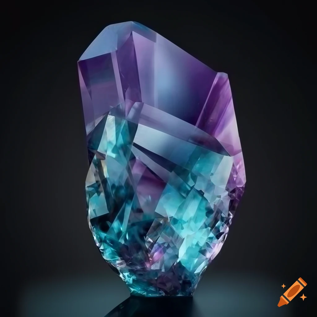 Realistic high definition alexandrite crystal on black background