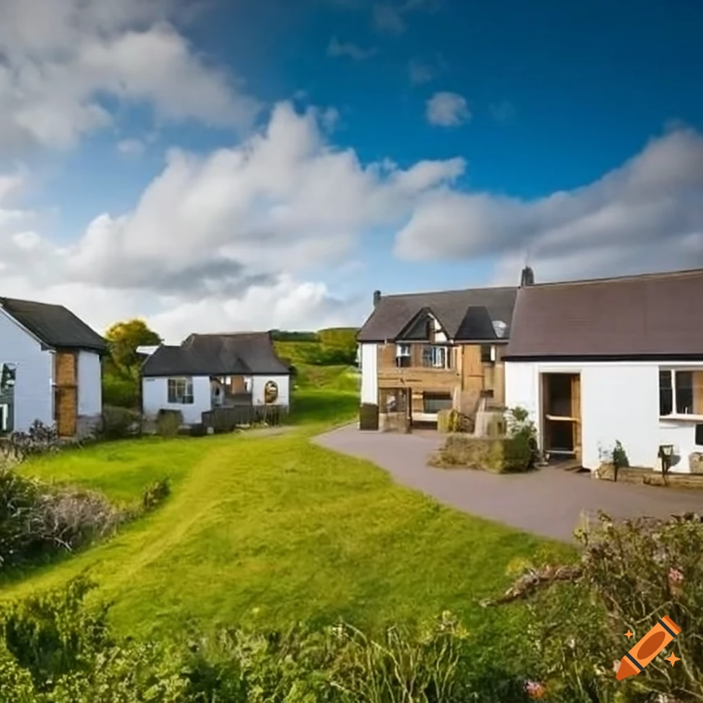 Cohousing settlement of innovative Passivhaus Standard houses blending with Axminster East Devon landscape