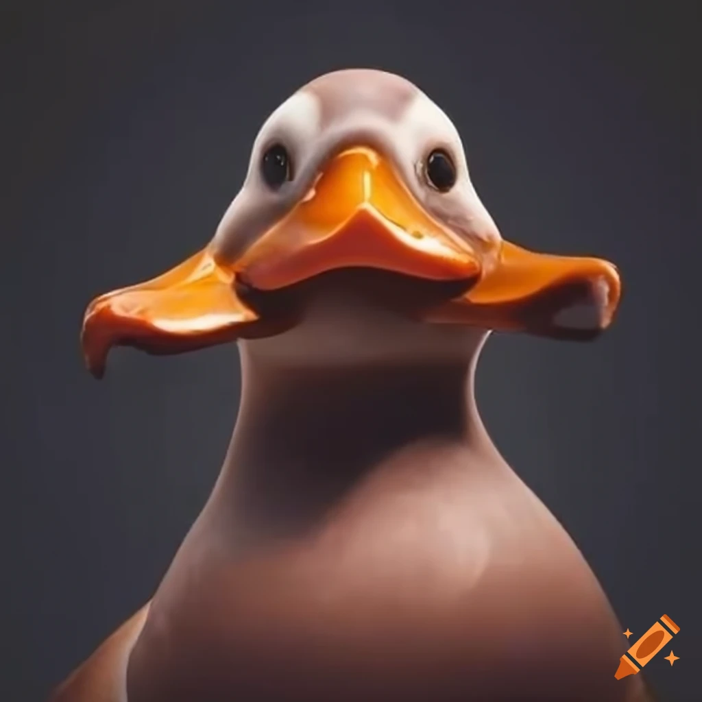 Duck enjoying hot chocolate