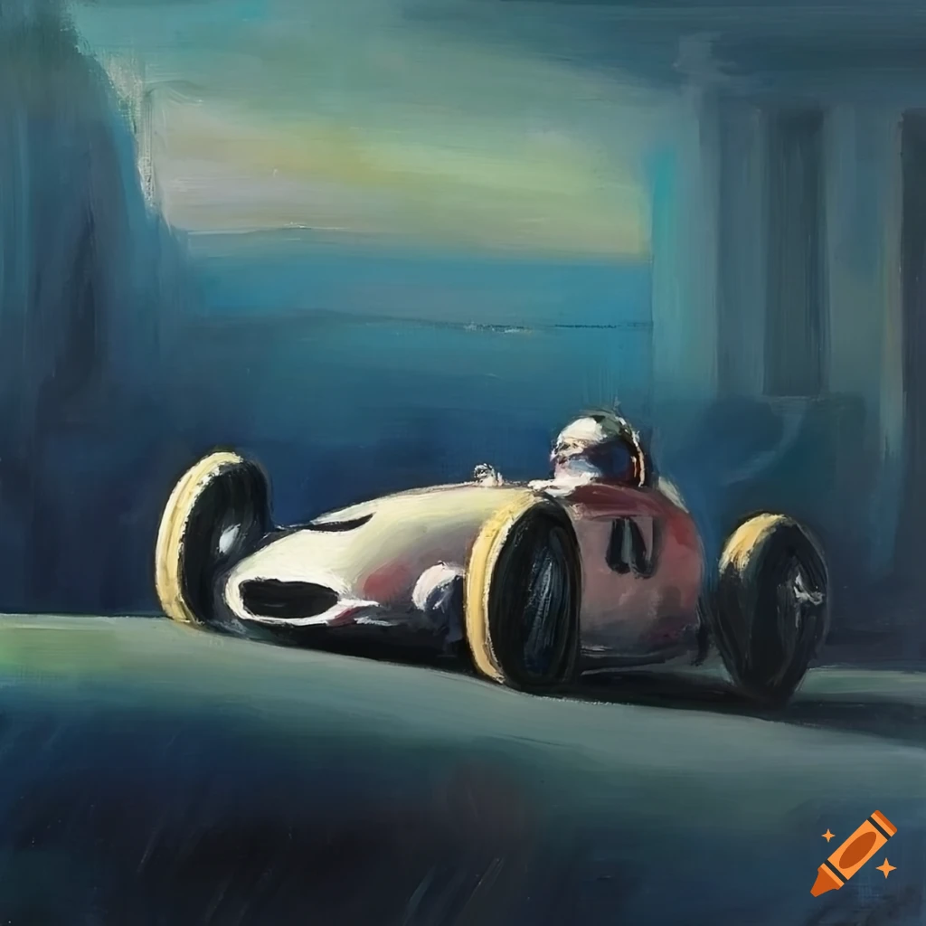 1936 Monaco Grand Prix Mercedes Benz Caracciola in the rain, inspired by John Ketchell