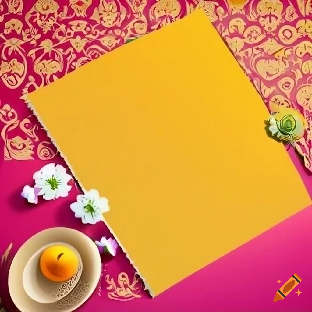 Invitation card design for traditional Holud ceremony in Bangladesh with yellow and golden colors