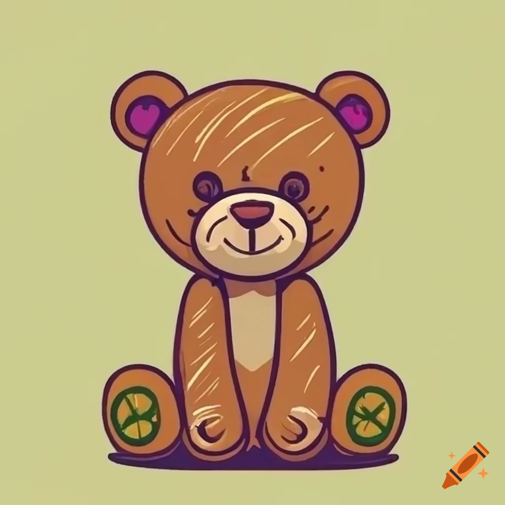 Cute doodle style teddy bear