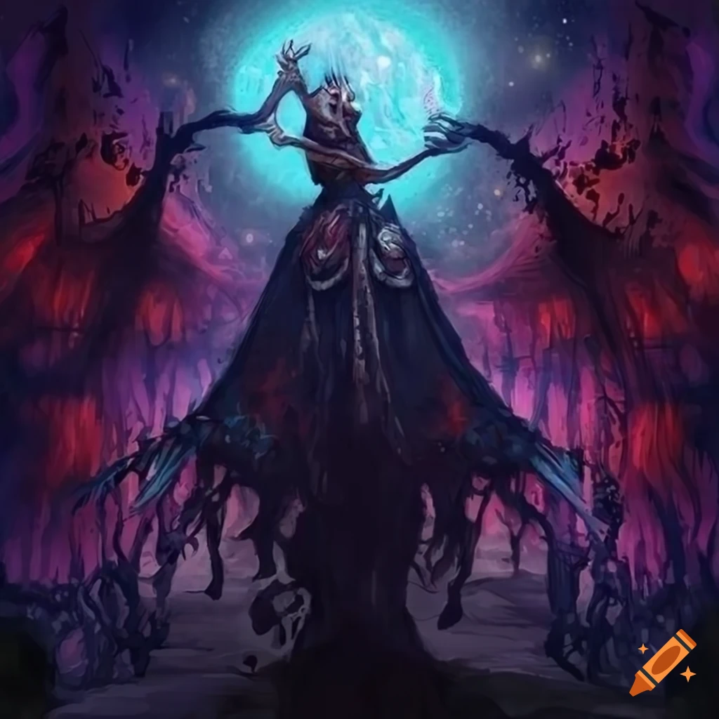 Cosmic horror devouring knowledge in a fantasy art style