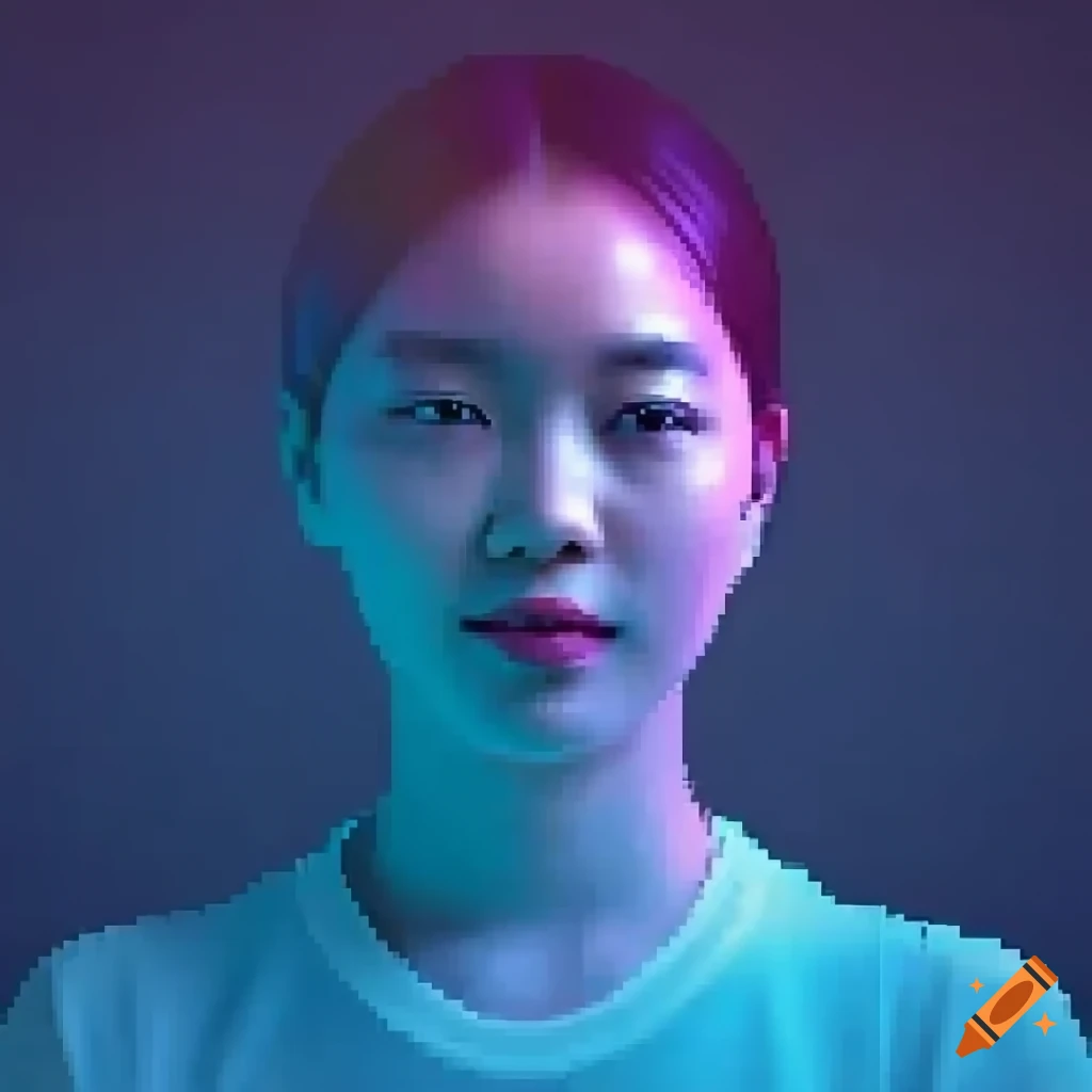 Detailed pixel art of a Korean cheerleader with professional craftsmanship