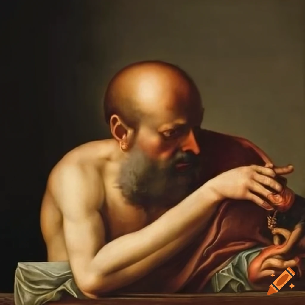 St. Roch examining a worm in a Renaissance masterpiece