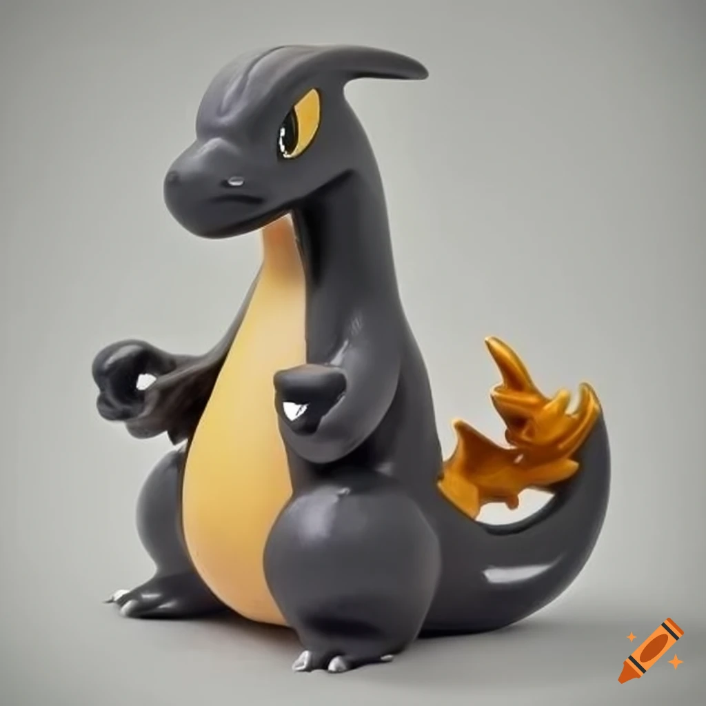 Dragonite Pokemon mixed with goofy black ceramic