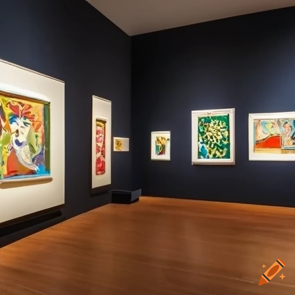 Gallery showcasing vibrant works by Edouard Privee and Picasso