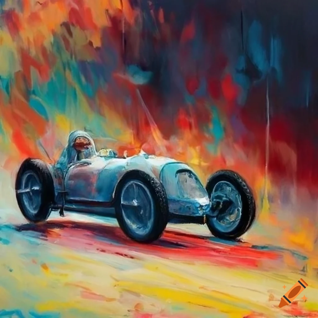 1936 Monaco Grand Prix with Mercedes Benz Carraciola the Rain King, inspired by John Ketchell