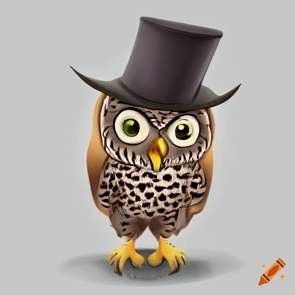 Owl wearing a hat