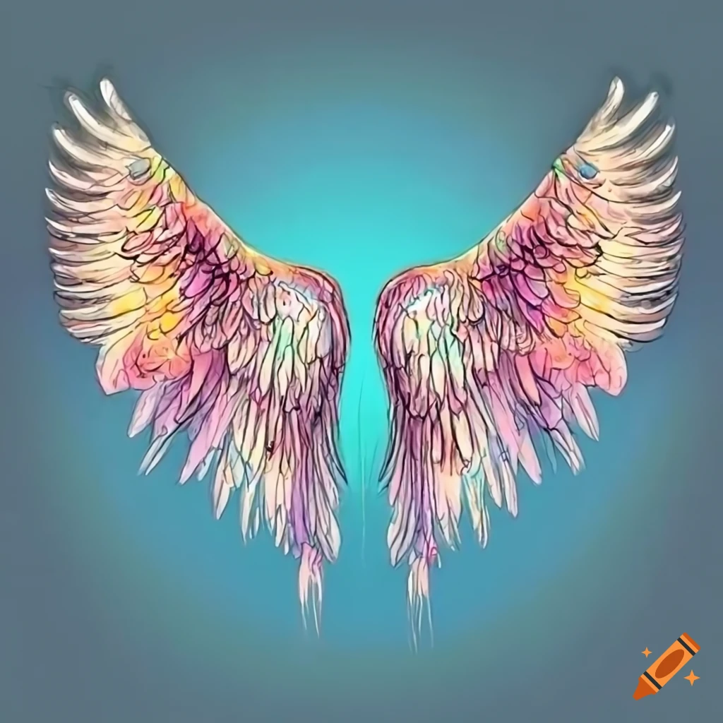 Sketch drawing of joyful wings representing personality