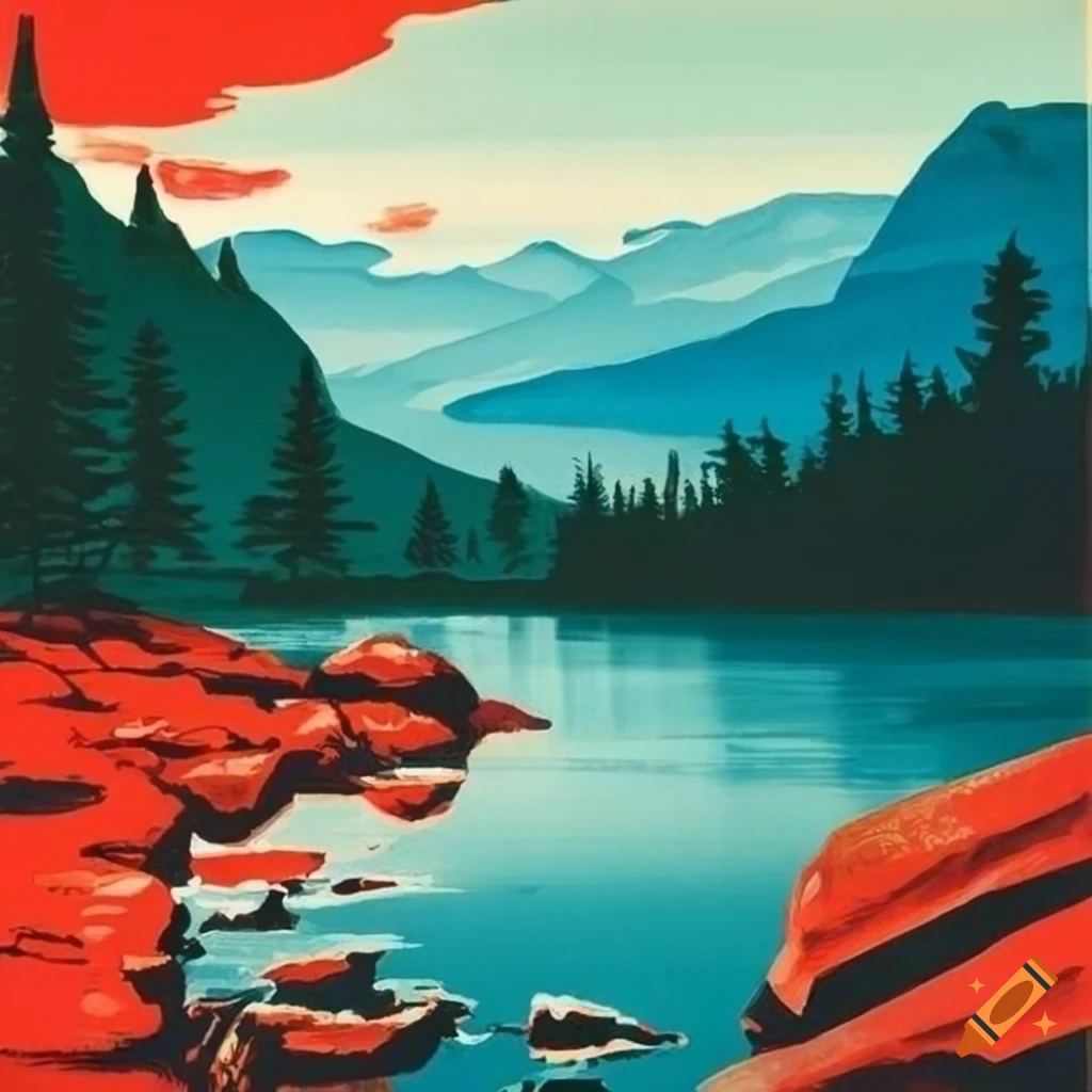 Vintage Canada landscape poster
