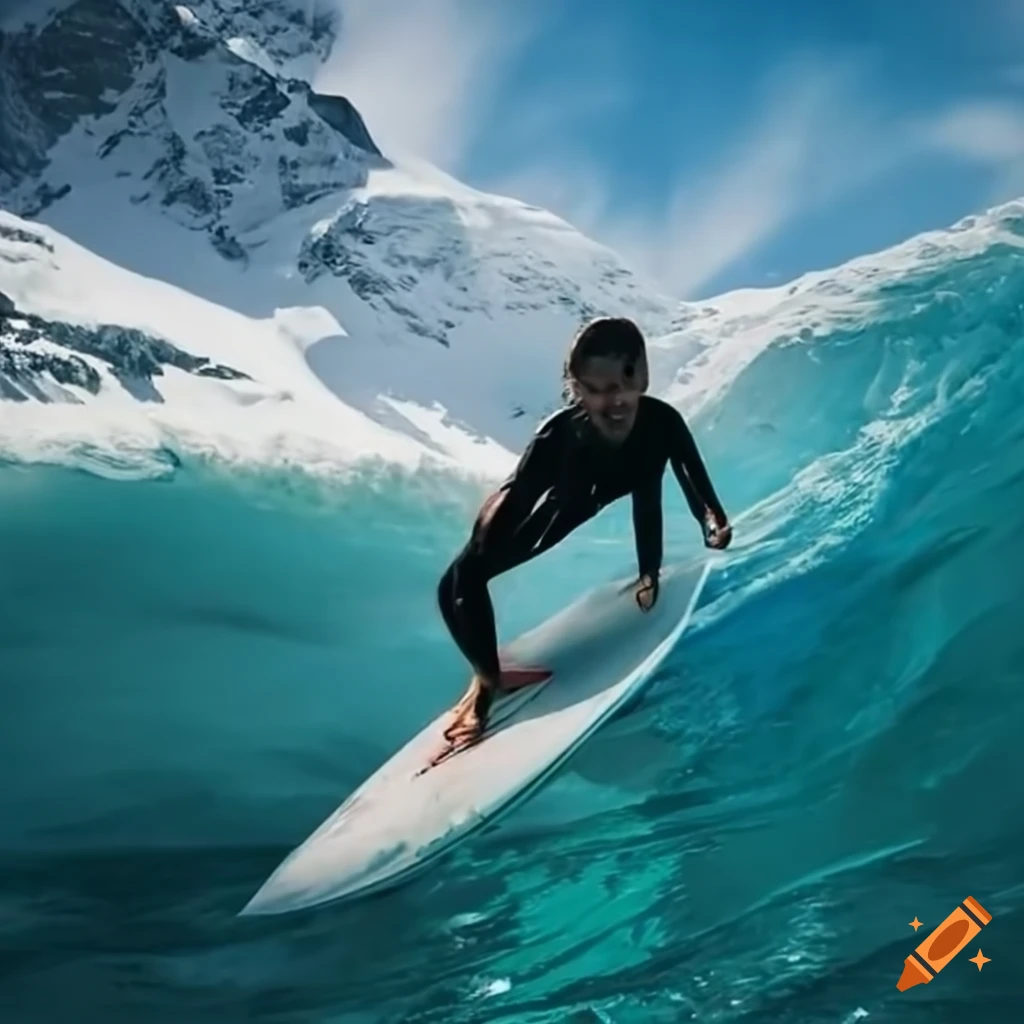 Surfer in the Alps