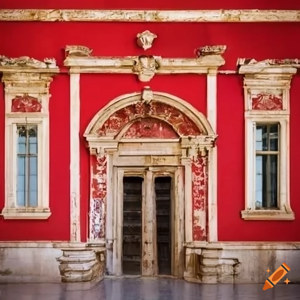 Palace in Dubrovnik style with red walls