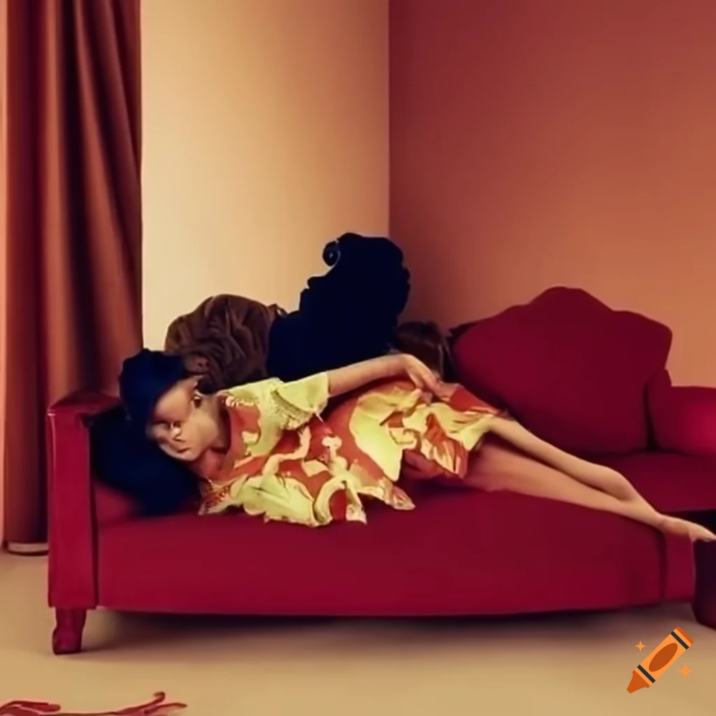 Elephant sleeping on furniture