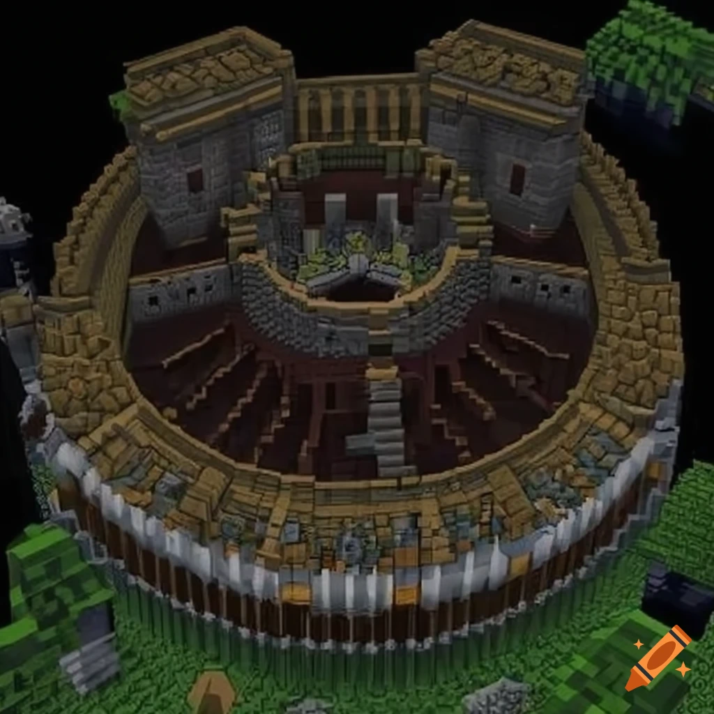 Intricately designed Minecraft base with towers and walls