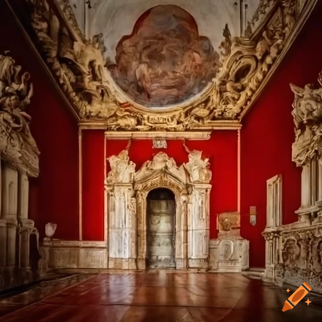 Palace in Dubrovnik style with red walls