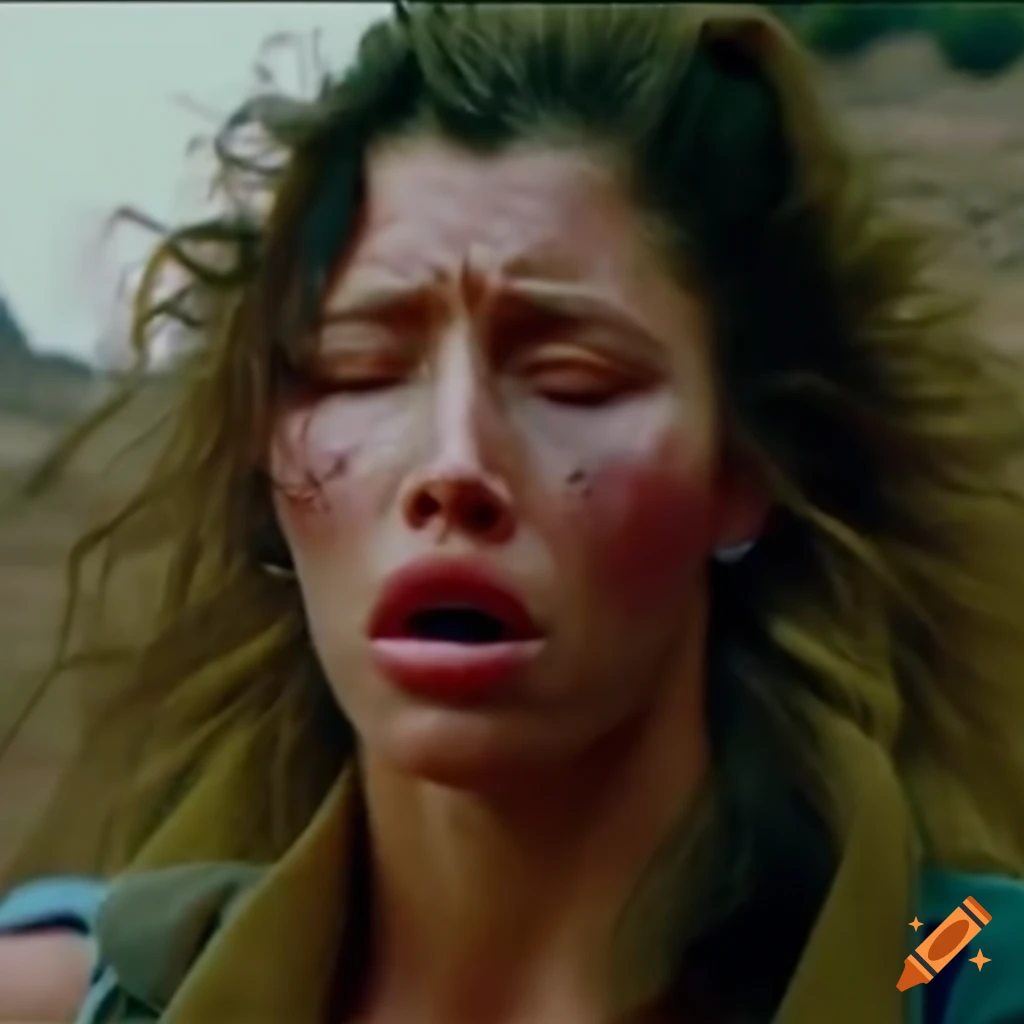 Expression of a sweat-drenched and bruised Israeli commando