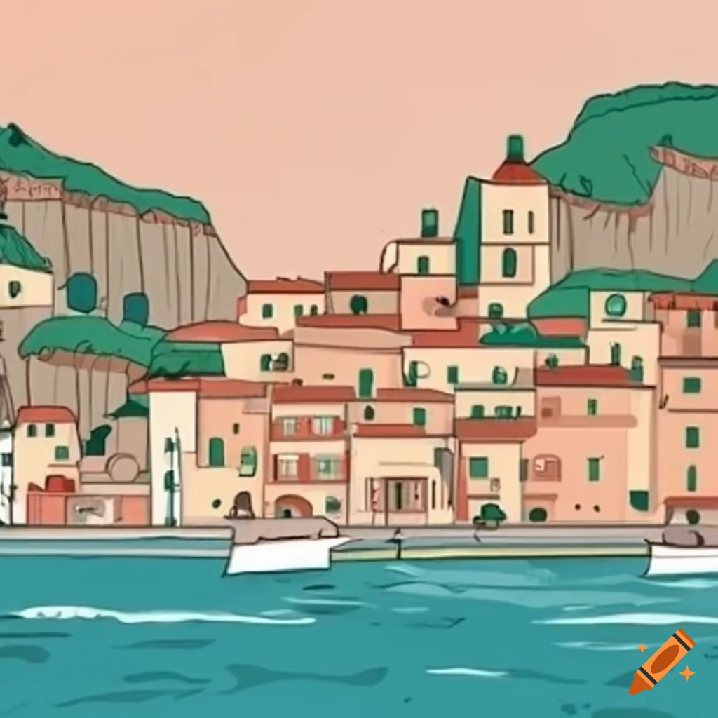 Boho Italian village on a cliff by the sea