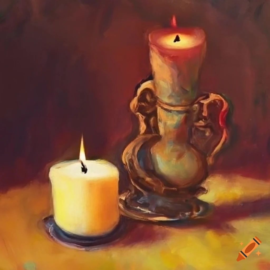 Impressionist candle still life