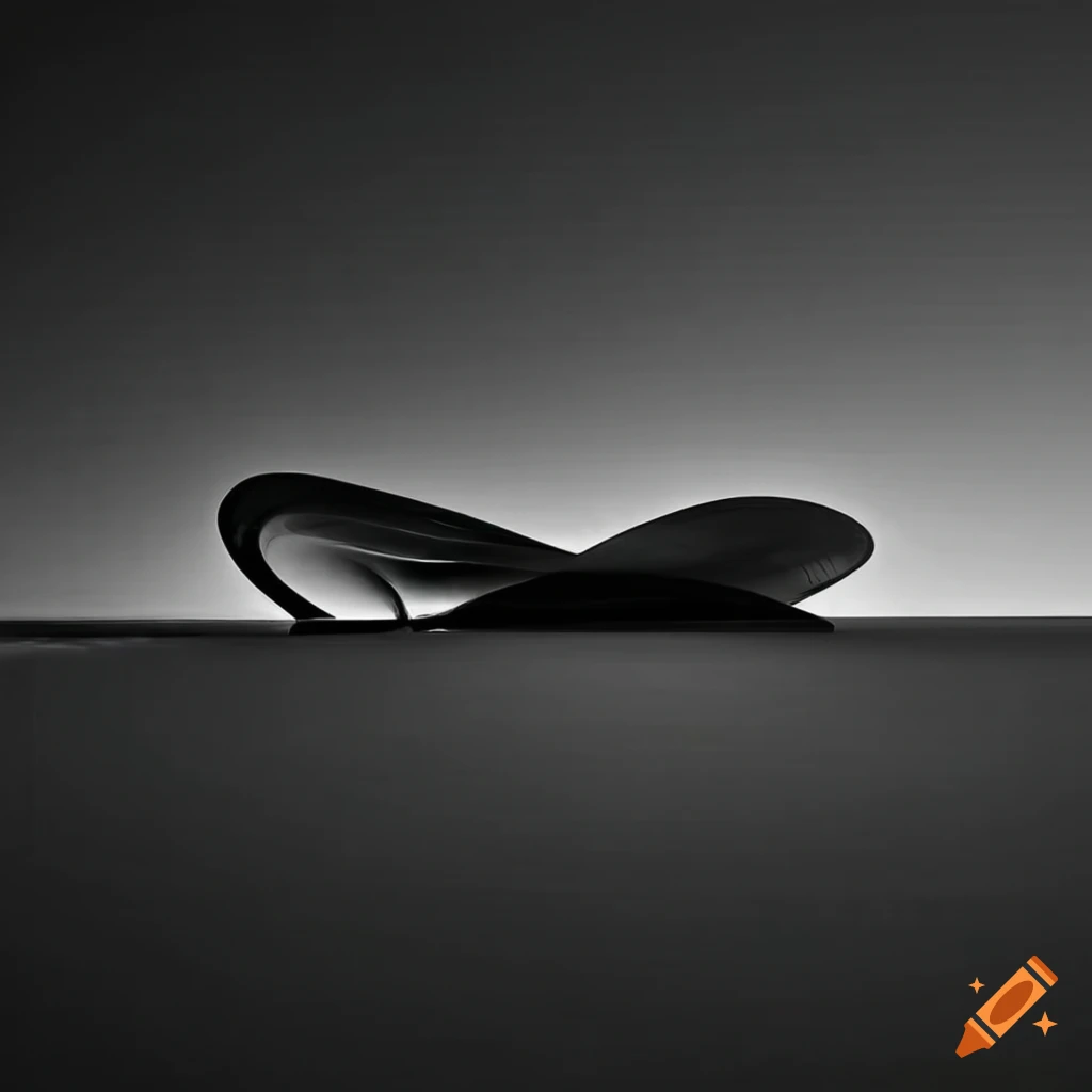 Arquitectura estilo Zaha Hadid en el desierto con forma de gota