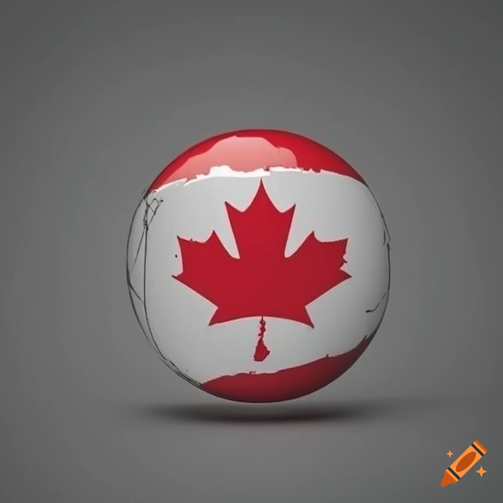 Canada flag represented as a globe