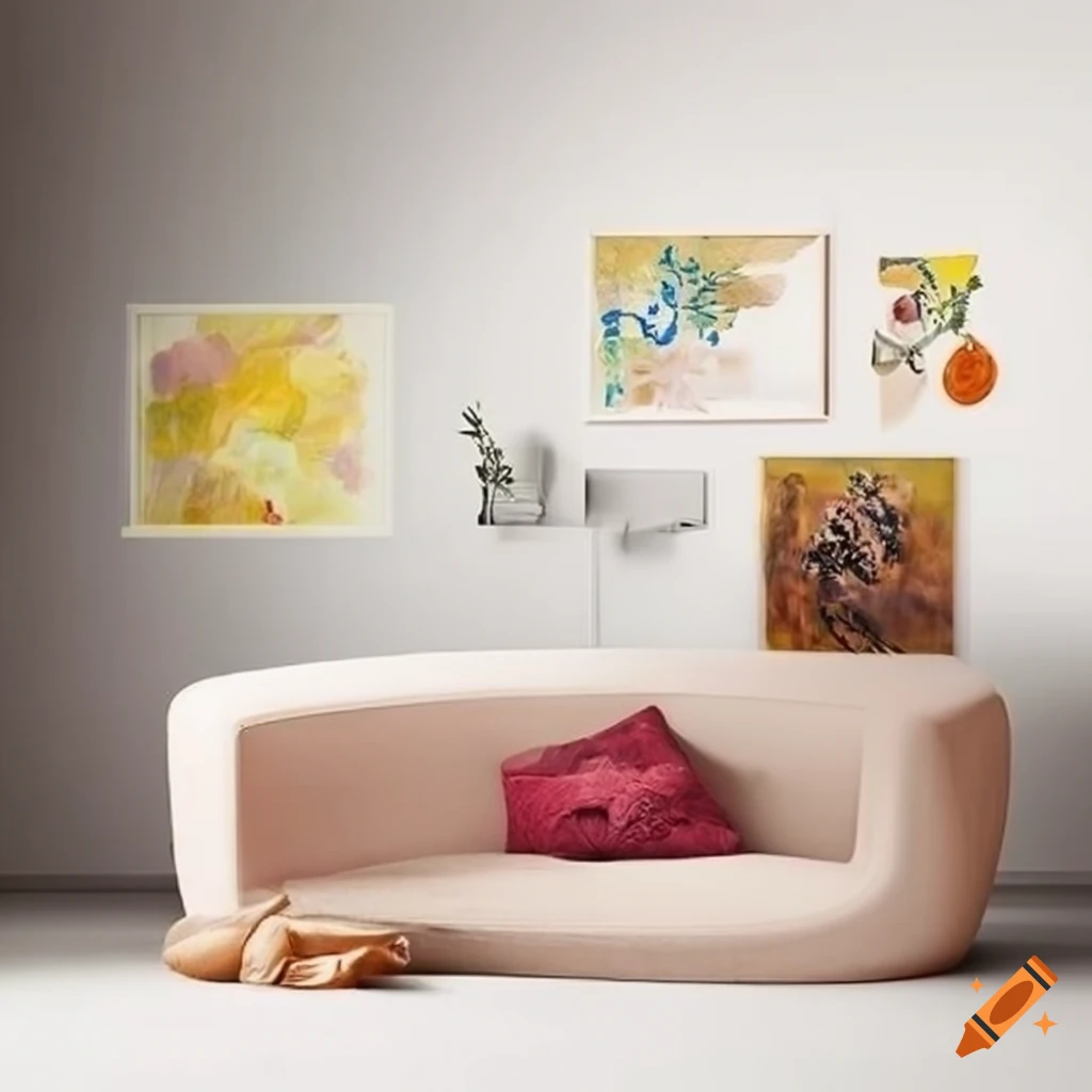 Modern minimalist interior design for an artist's house with a separate room for creating art